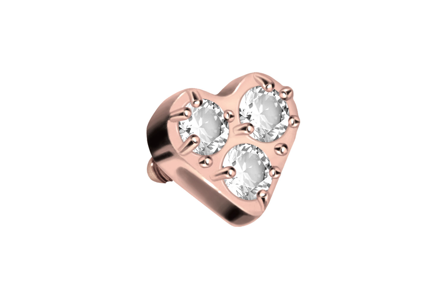 Titan Schraubaufsatz mit Außengewinde KRISTALLHERZ ++SALE++ von Piercingline